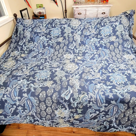 Pottery Barn Bedding Pottery Barn Blue Floral Queen Cotton Duvet